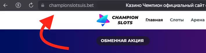 Рабочее зеркало Чемпион Казино